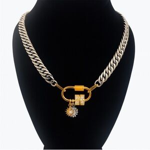 ✨Alana J - 18K Gold & Silver Cuban
Link Necklace - Luxe Statement Piece✨